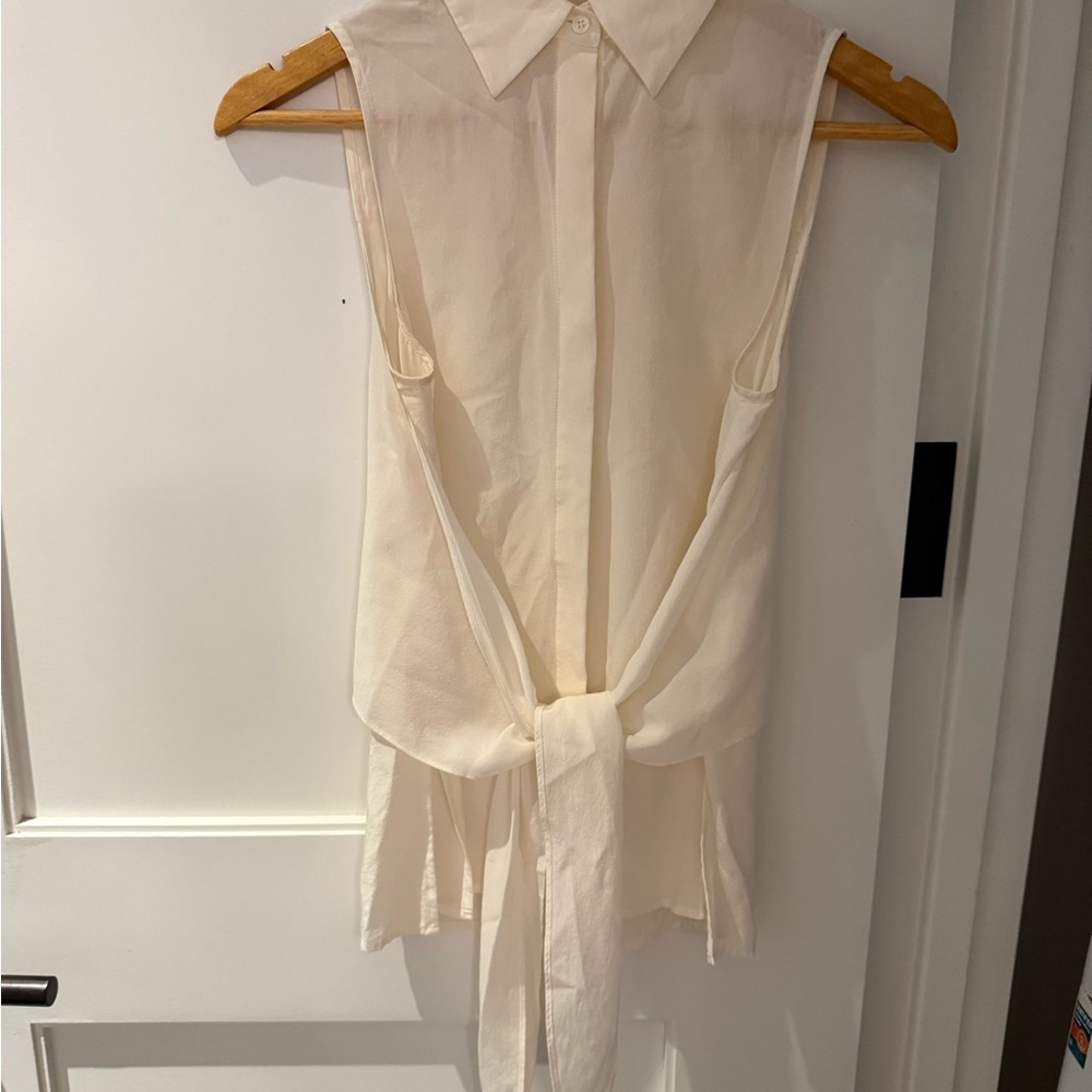 Club Monaco Sleeveless Tie-Back Blouse - Cream
